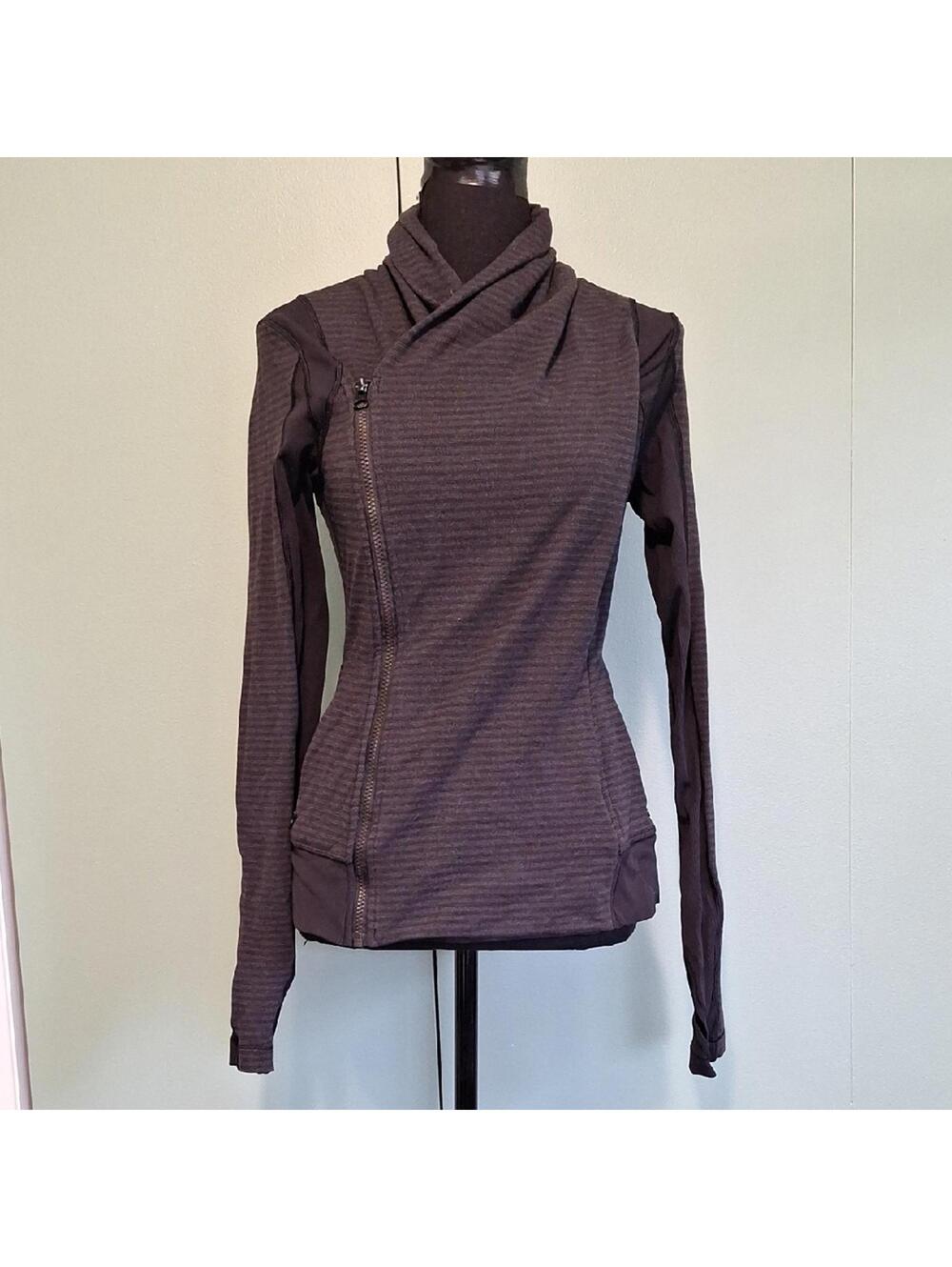 Lululemon Dark Gray Double Cross Zip Sweatshirt Size 6